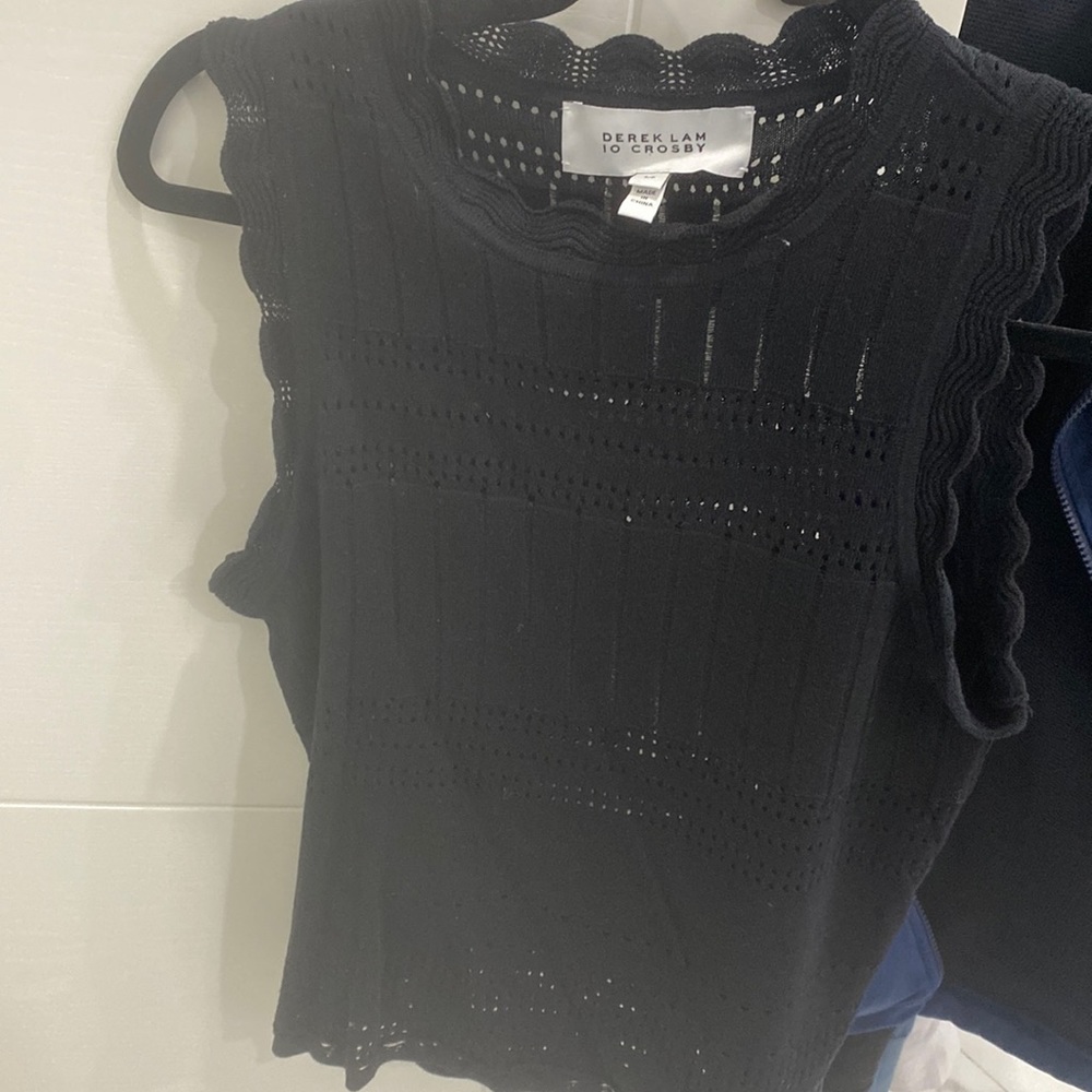 Derek lam 10 Crosby black crochet knit tank top size s/p